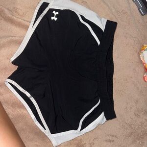 Under Armour Women's Black Athletic Shorts with Gray Trim
